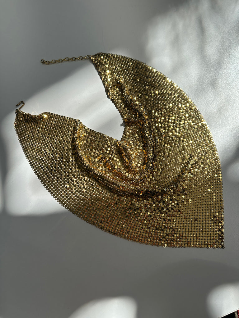 Whiting & Davis Metal mesh bandana necklace