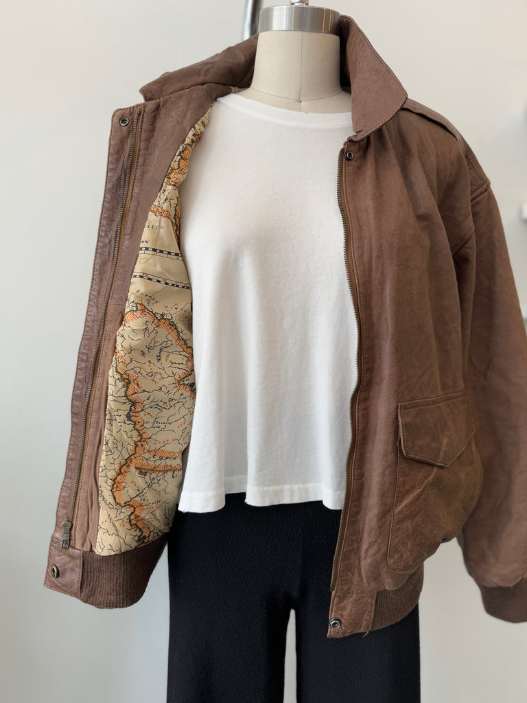 Vintage soft brown leather jacket