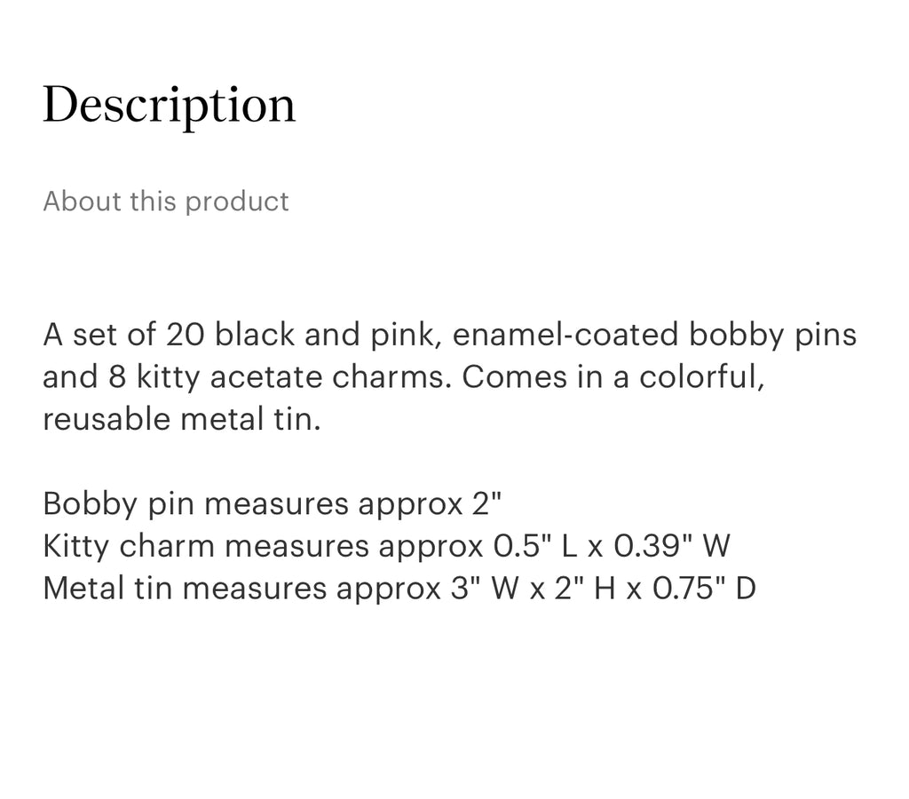 Chunks Kitty Bobby pins