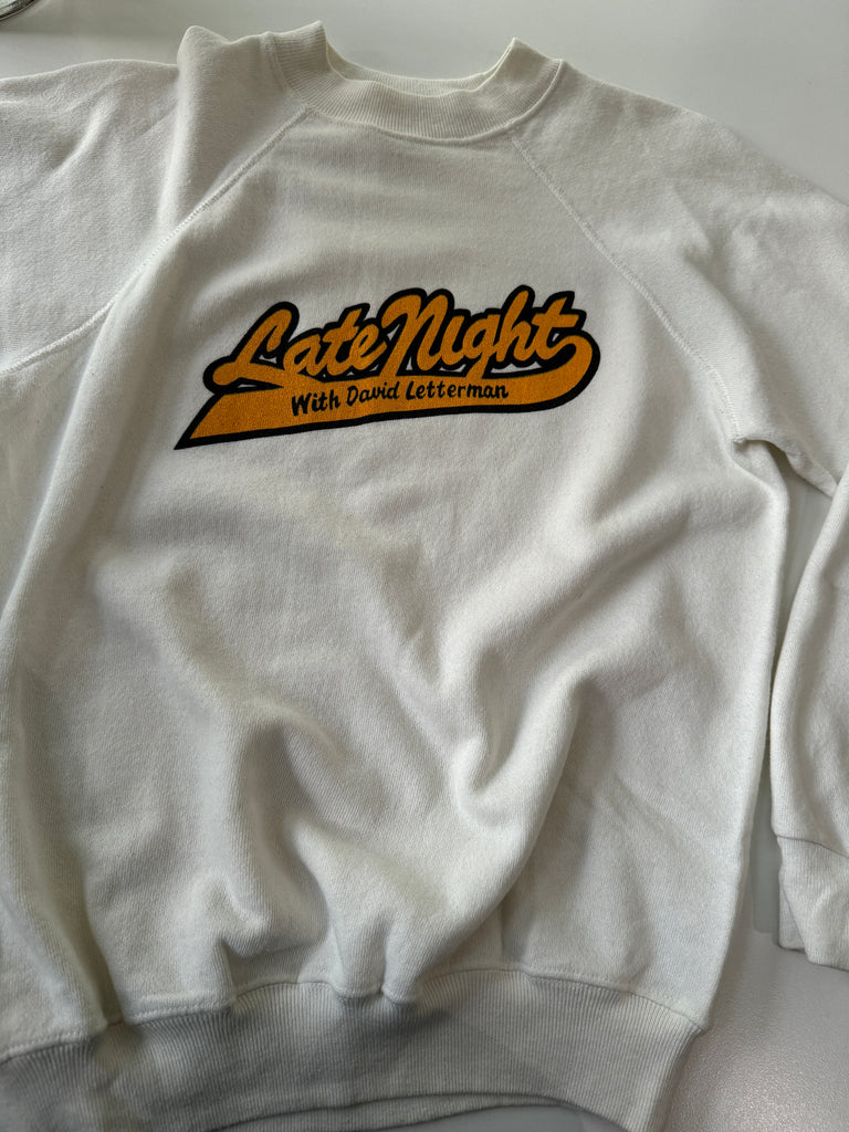 Vintage late night with David letterman raglan sweatshirt