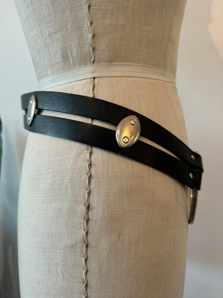 Vintage leather and metal Belt