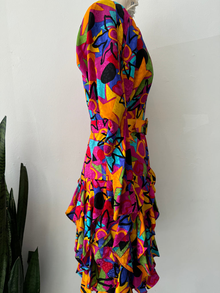 vintage maximalist silk dress