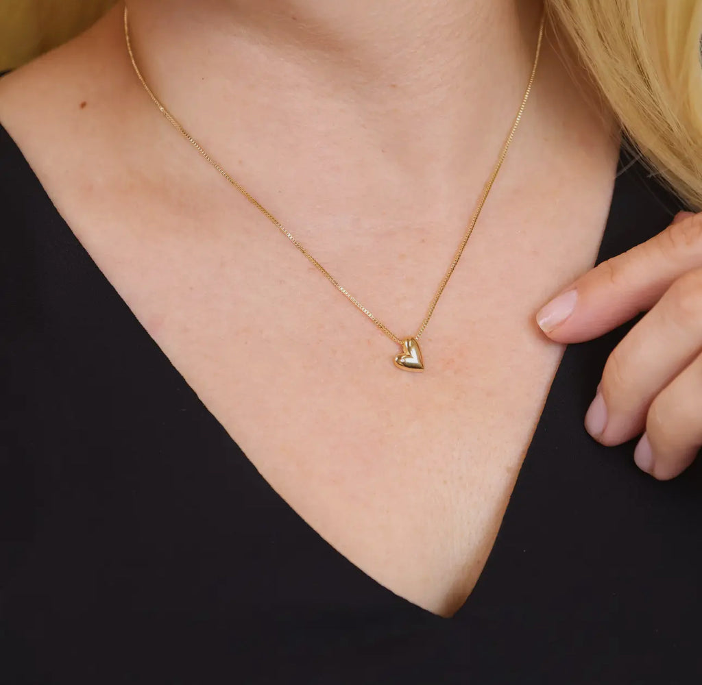18 kt gold filled heart chain