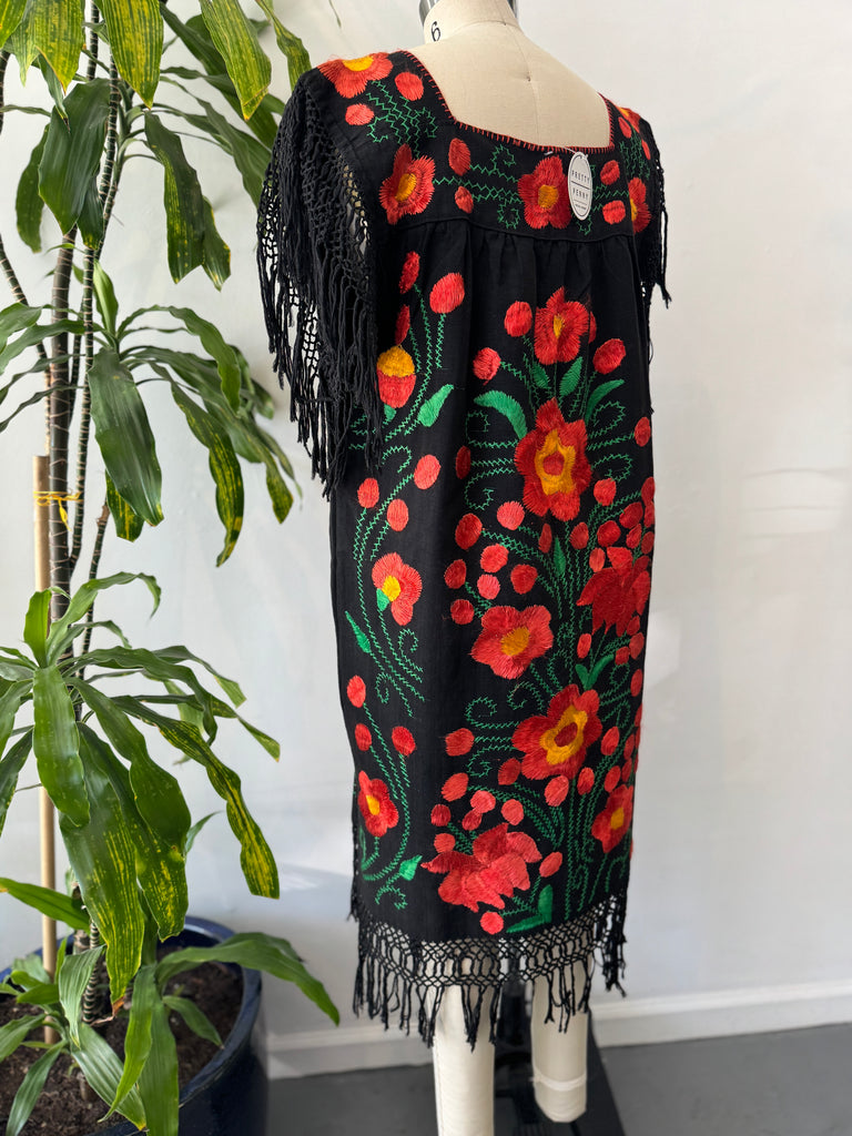 Embroidered woven cotton dress