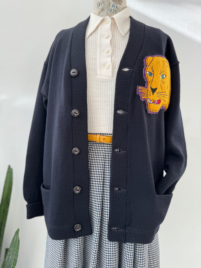Vintage cardigan with vintage patch