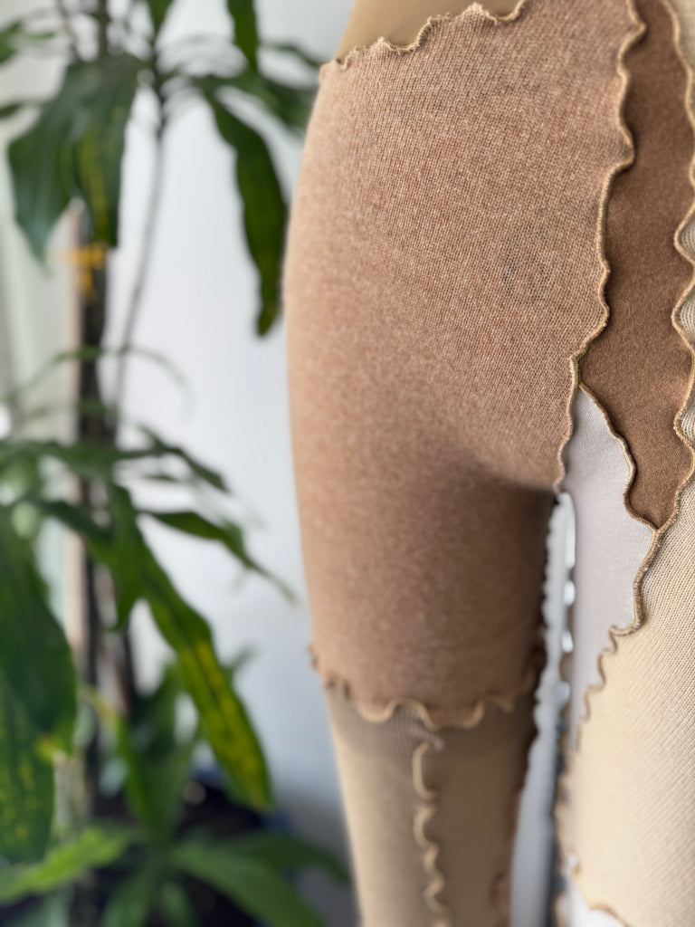 Cashmere patchwork pants