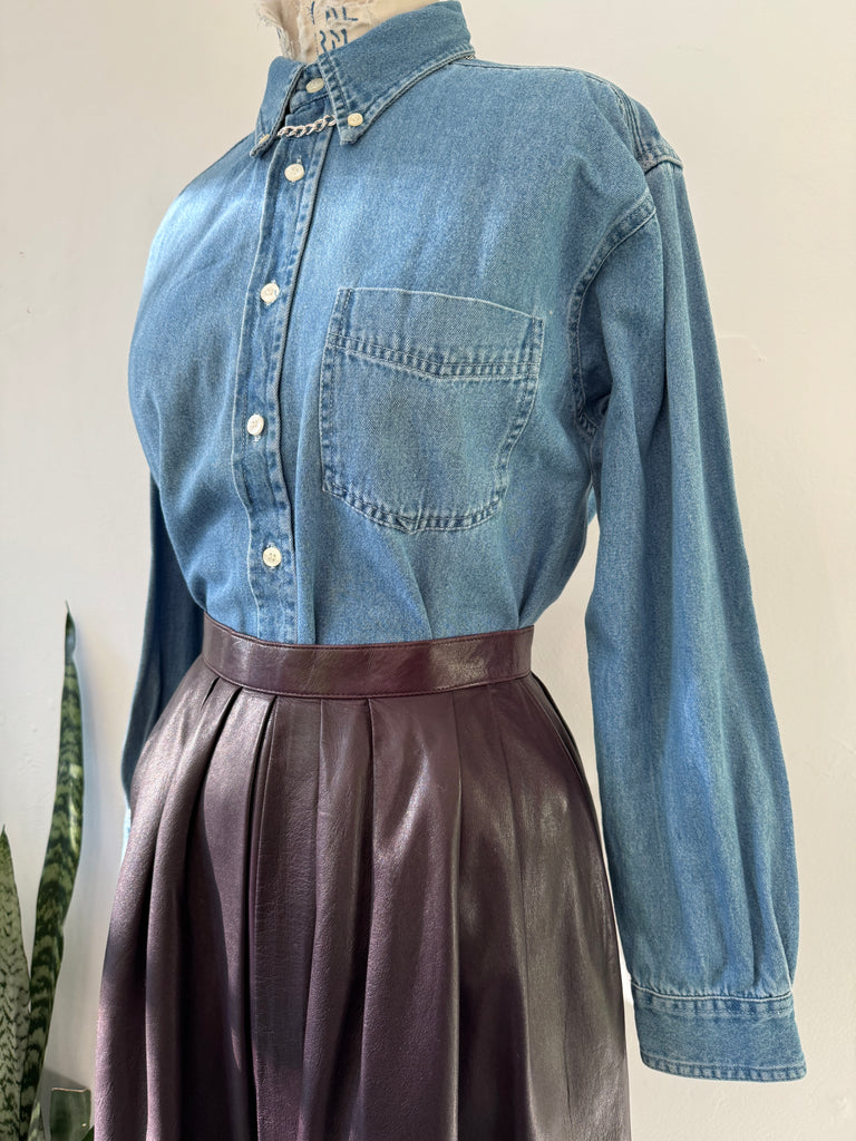 Vintage denim button up top