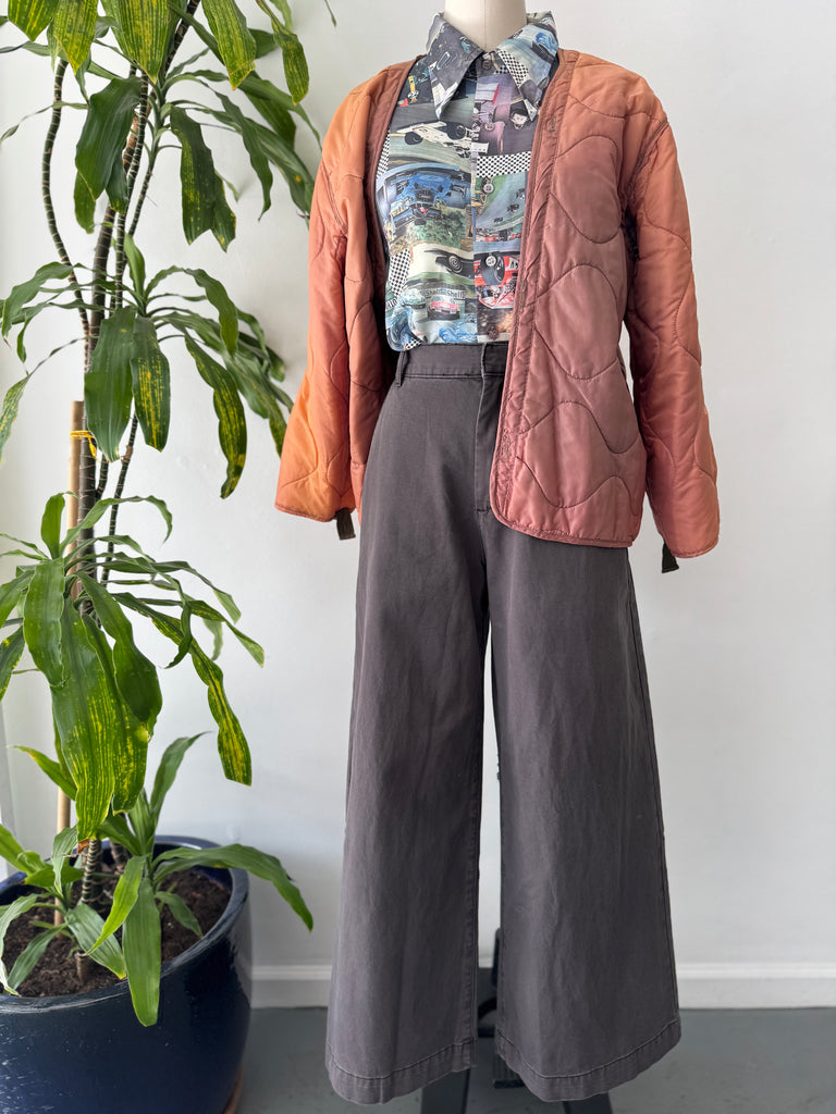 Ombré vintage quilted liner jacket