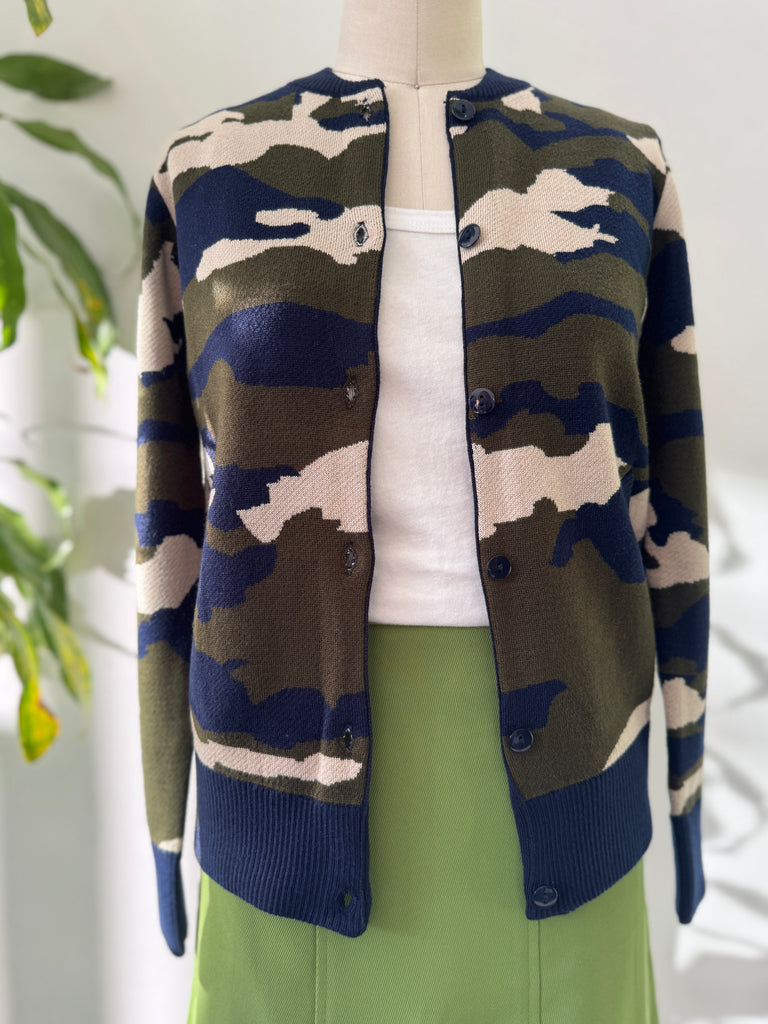 Camo knit cardigan