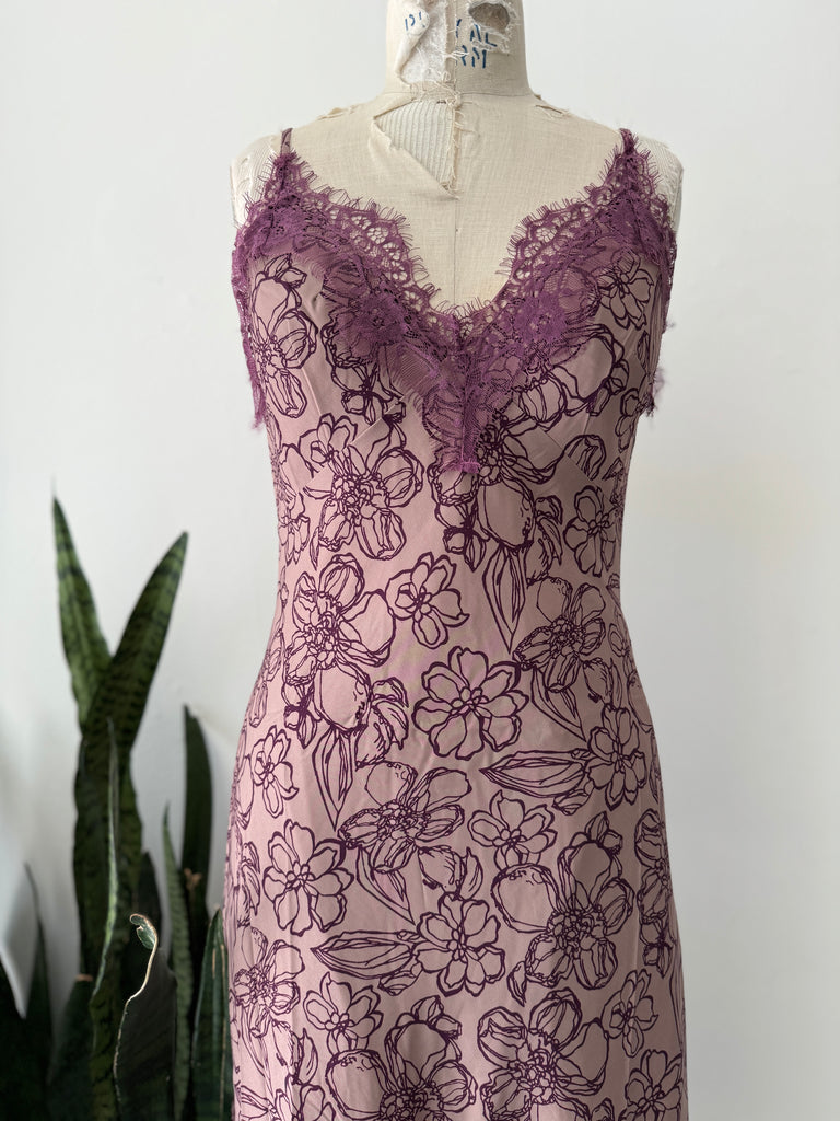 Curated Collection lace trim slip dress