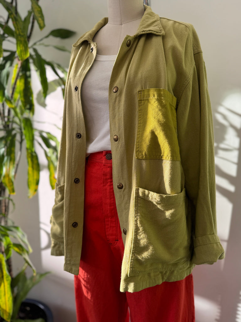Handmade cotton Overdyed chore coat