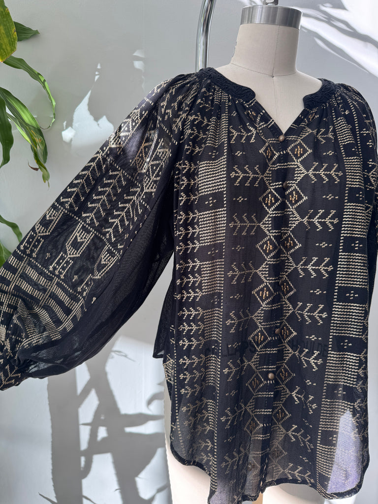 New Romantics mesh and hand painted top