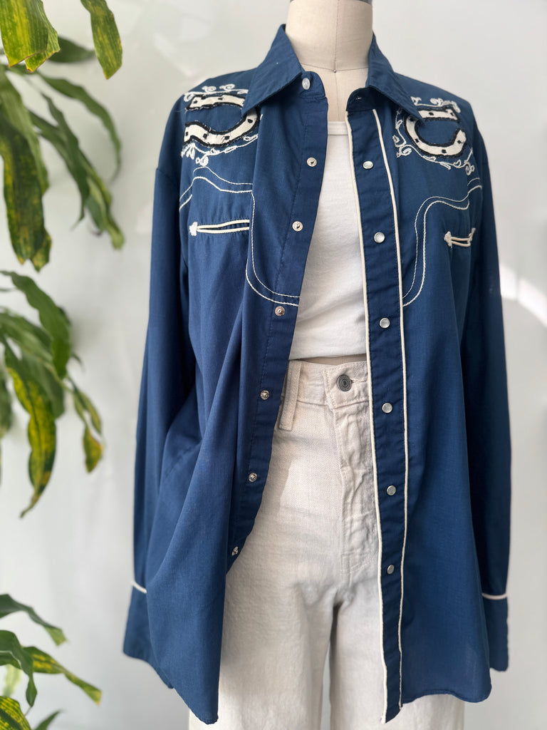 Vintage snap button western shirt