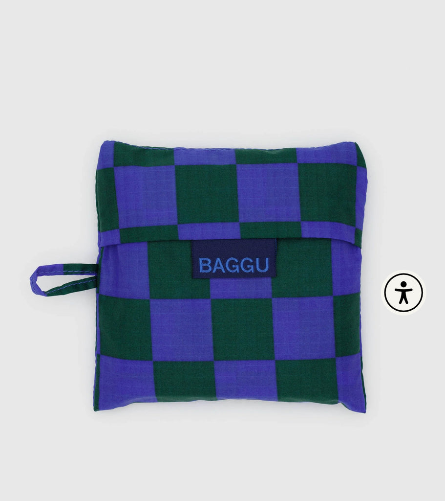 Baggu | big reusable tote bag | iris green check