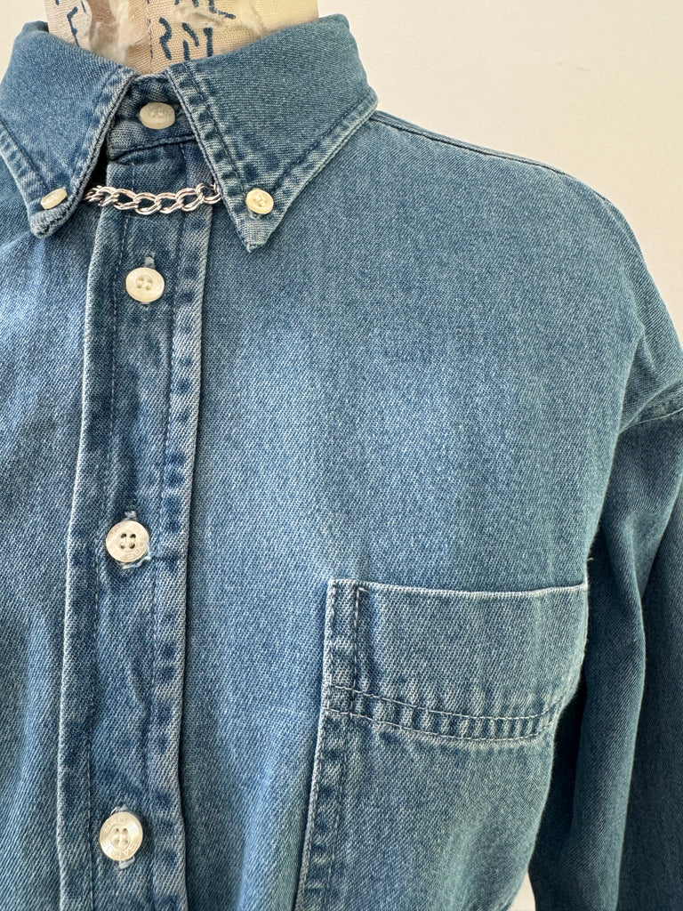 Vintage denim button up top