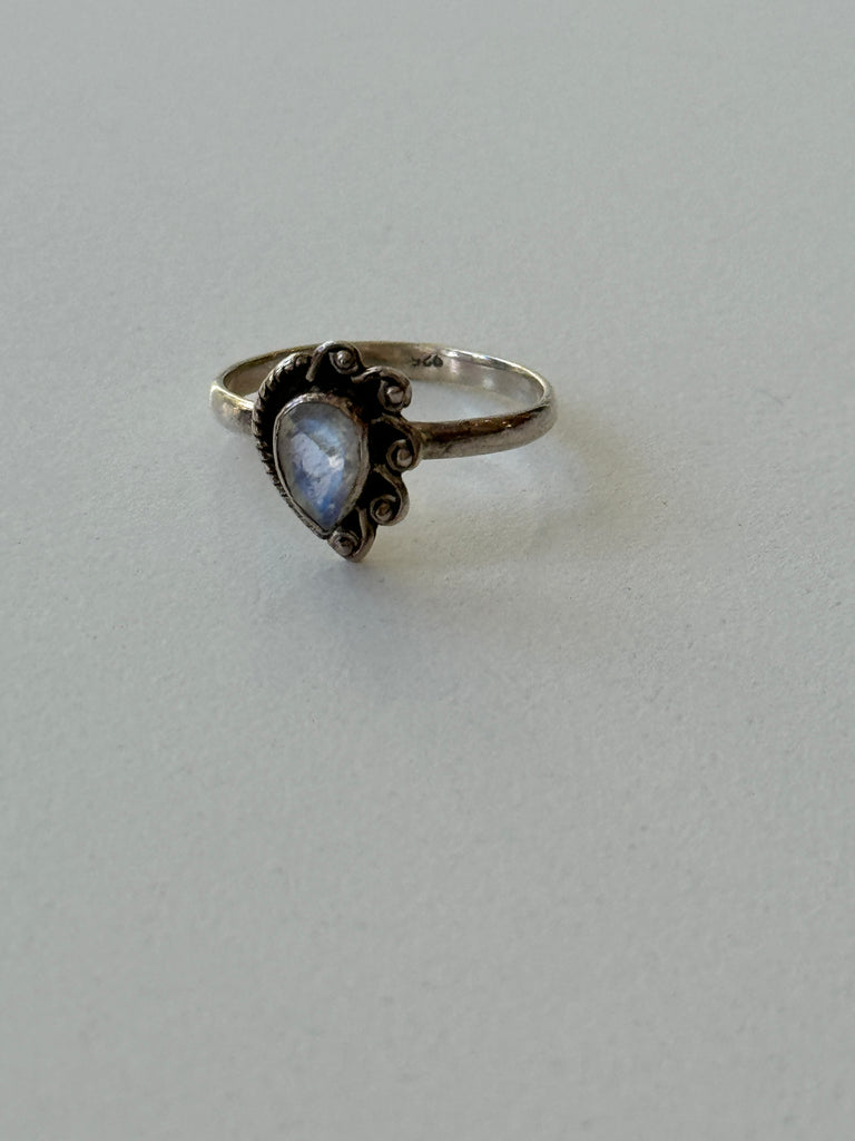 Sterling silver + moonstone ring size 9