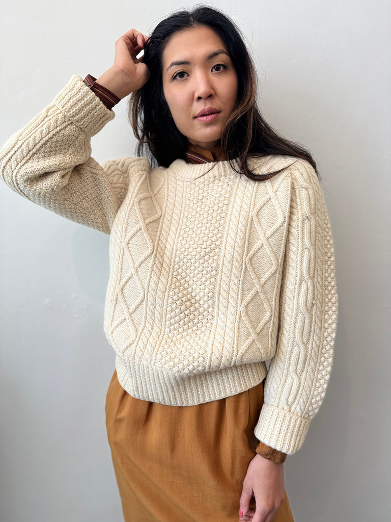 Vintage hand knit wool sweater