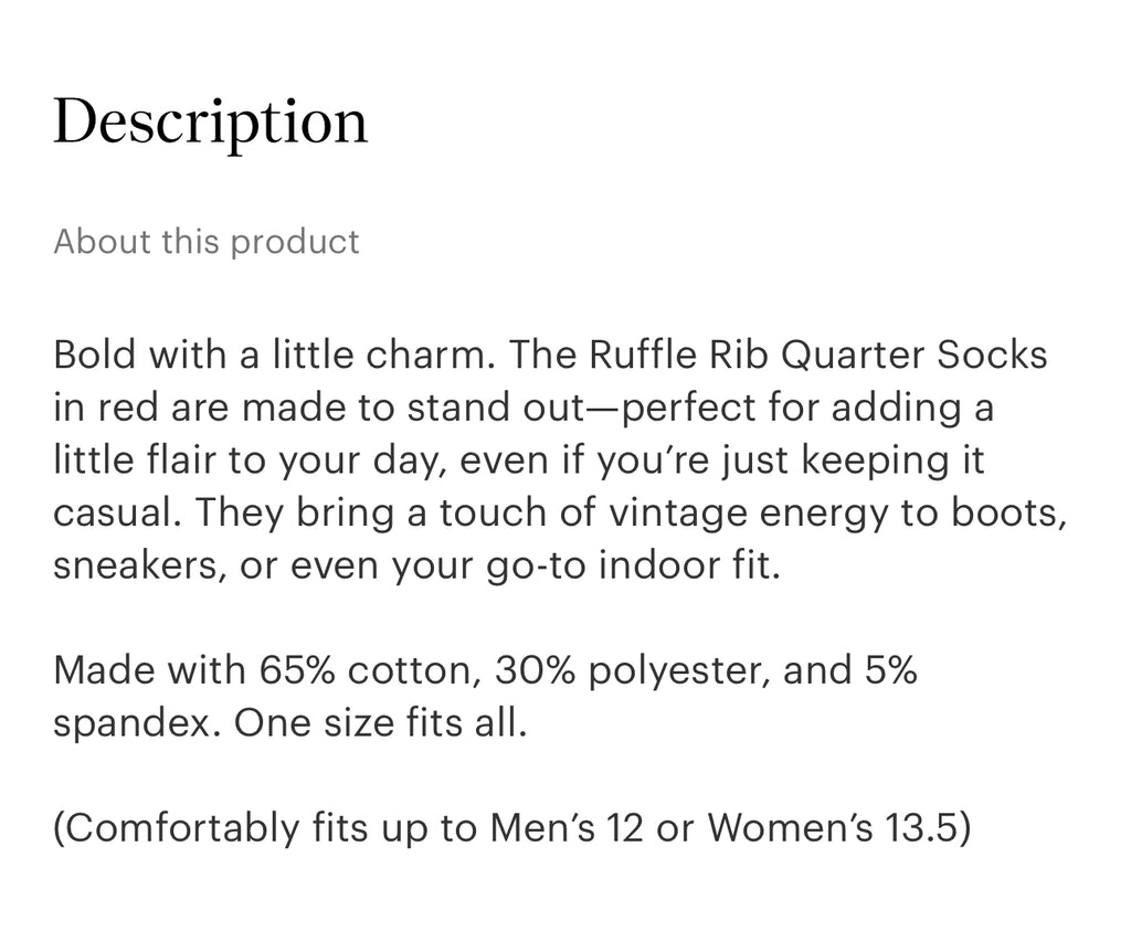 Beaten path ruffled socks