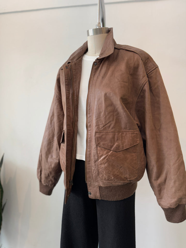 Vintage soft brown leather jacket