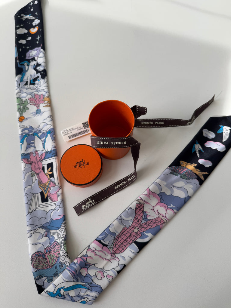 Designer Hermes| Sur Mon Nuage twilly scarf