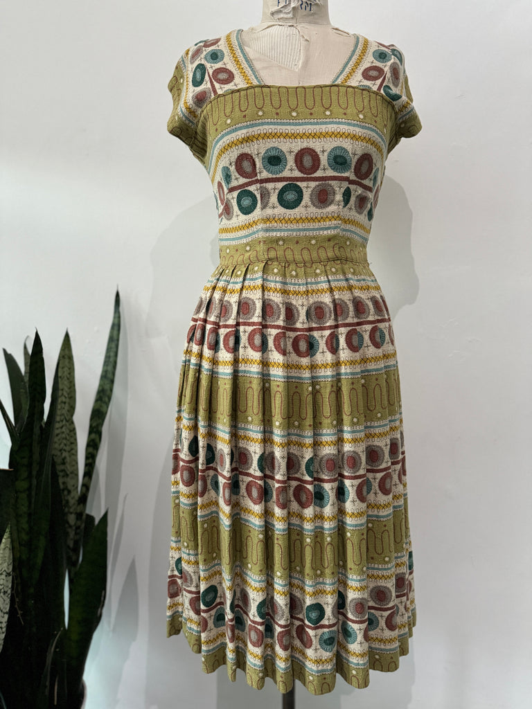 Late 1940’s printed vintage dress