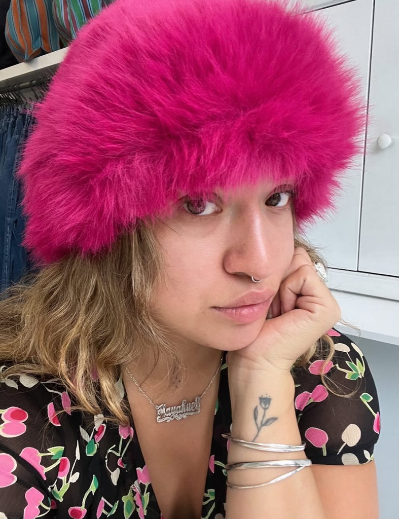 Faux fur high drama beautiful hat
