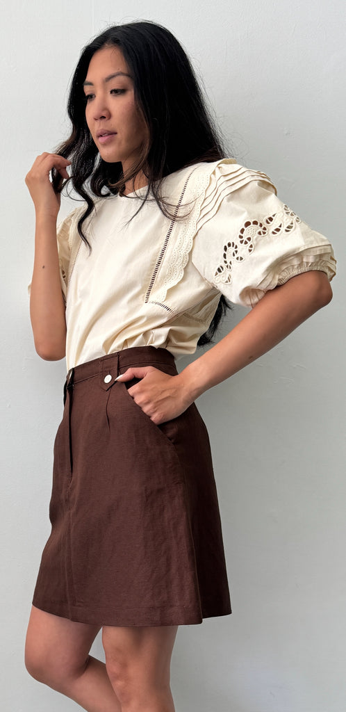 Giorgio Sant Angelo Brown linen skirt waist “27”