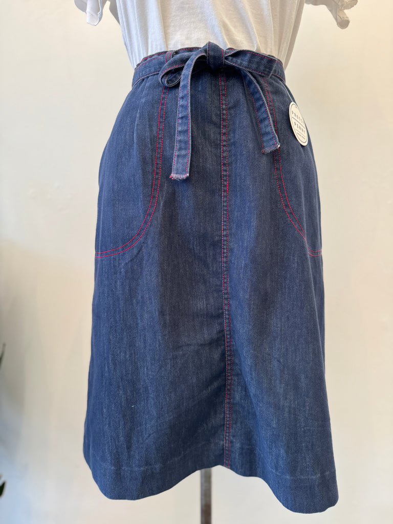 Vintage denim wrap skirt