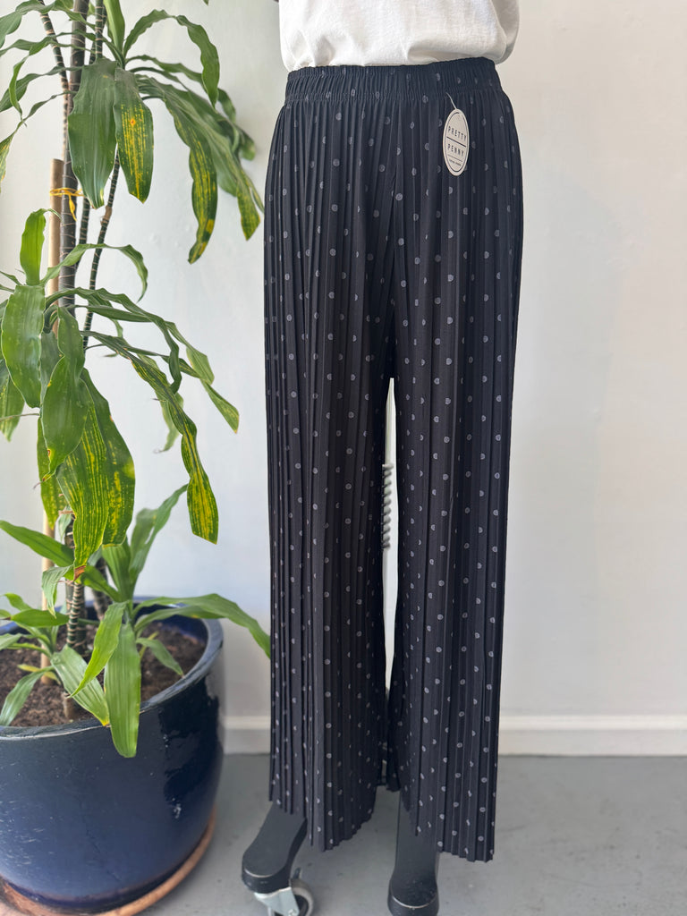 Vintage polka dot plated pants waist “26-36”