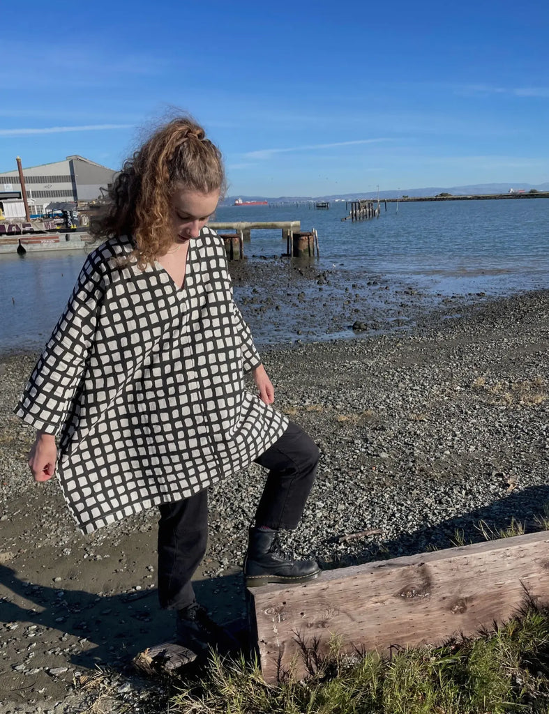 Happy French Gang tunic/top/dress black check