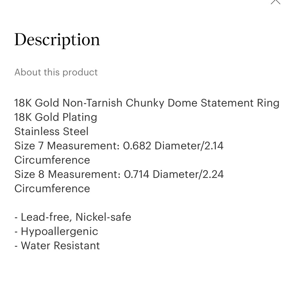 Chunky dome statement ring