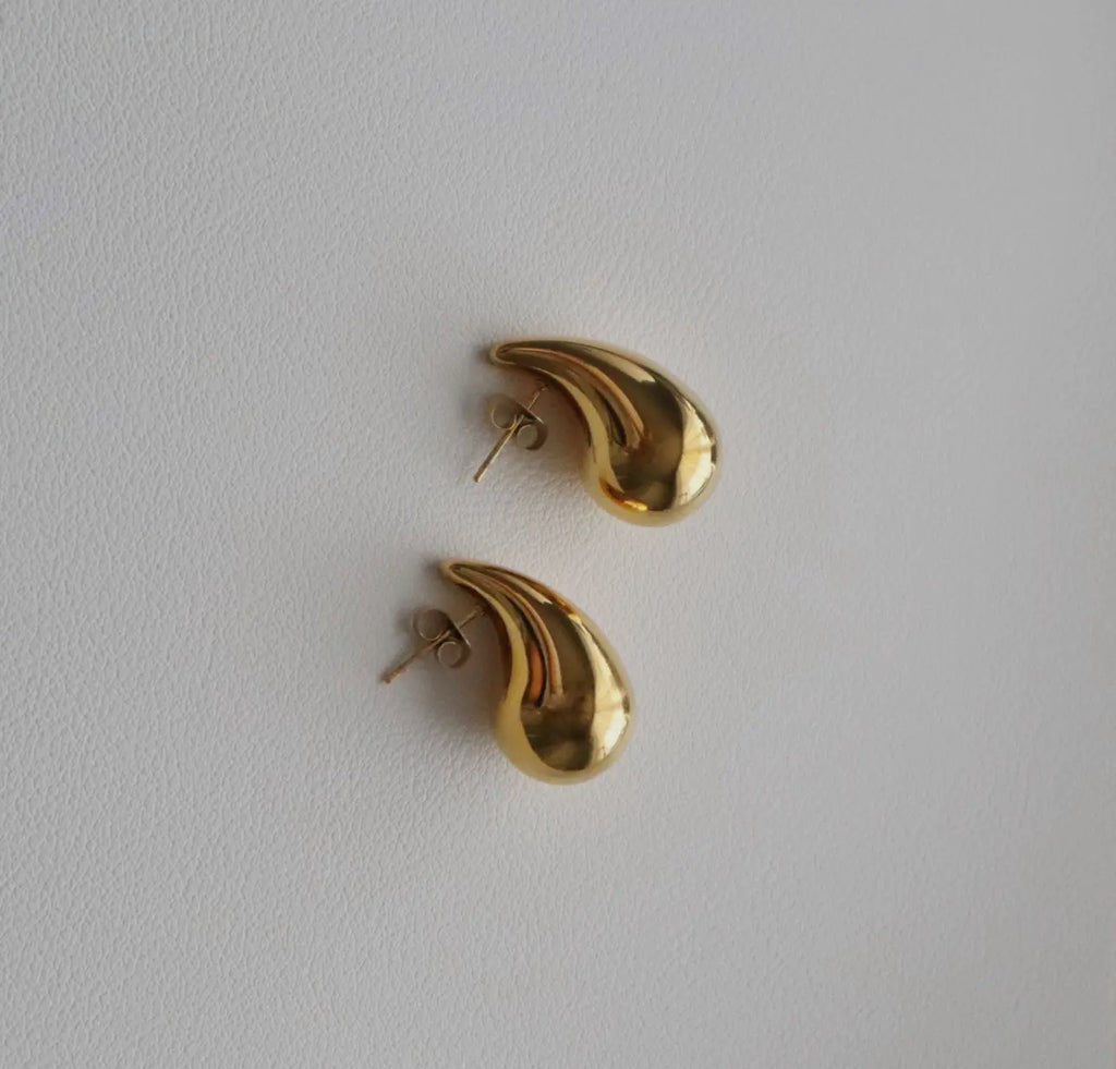 Gold plated stainless steel drop earrings