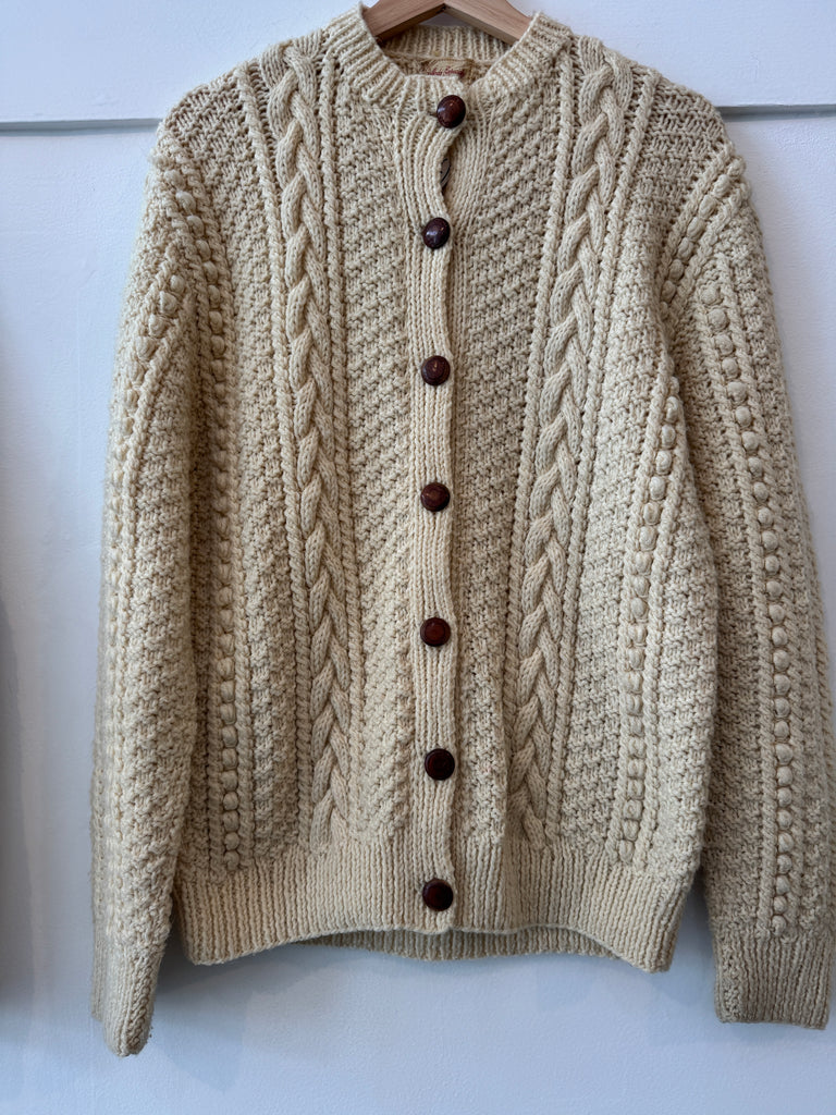 Vintage wool knit cardigan outerwear