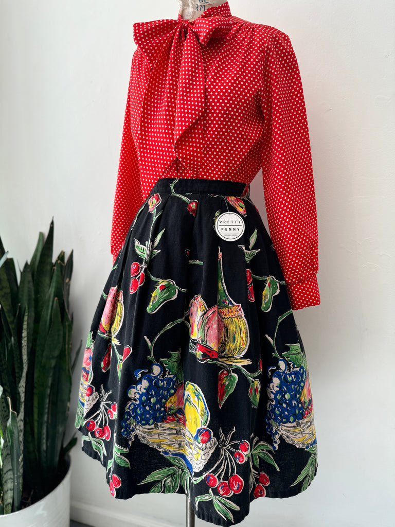 Vintage novelty print skirt waist 27|30”