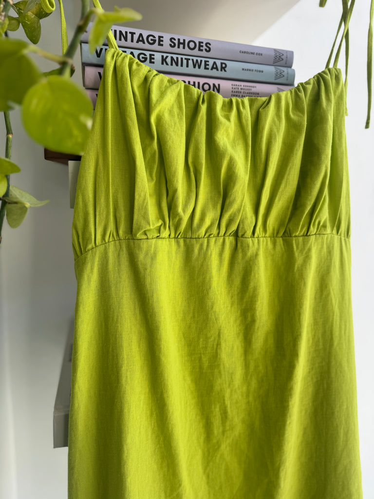 Vibrant chartreuse linen summer dress