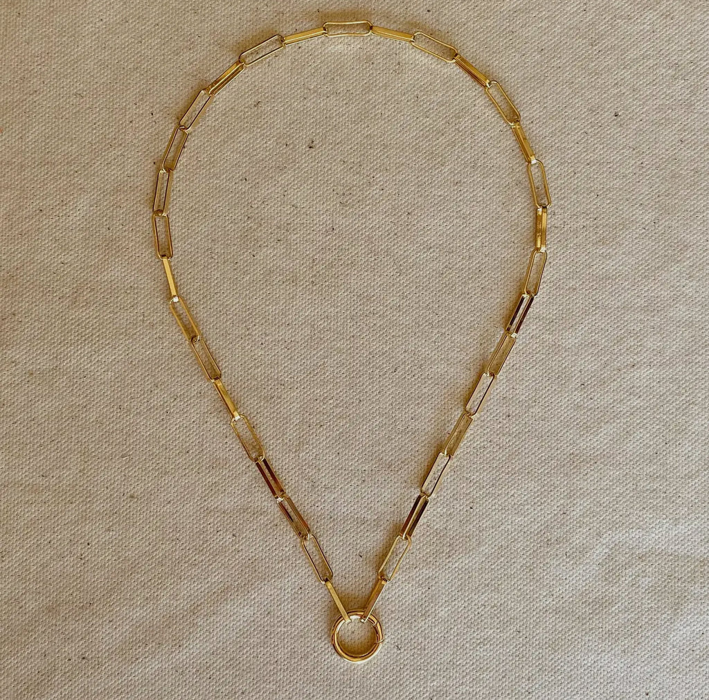 18 kt gold fill paperclip chain