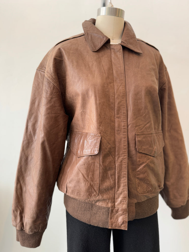 Vintage soft brown leather jacket