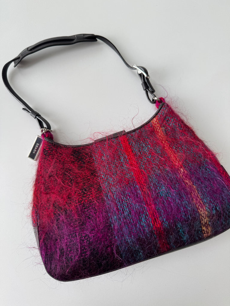 Coach mohair and leather purse