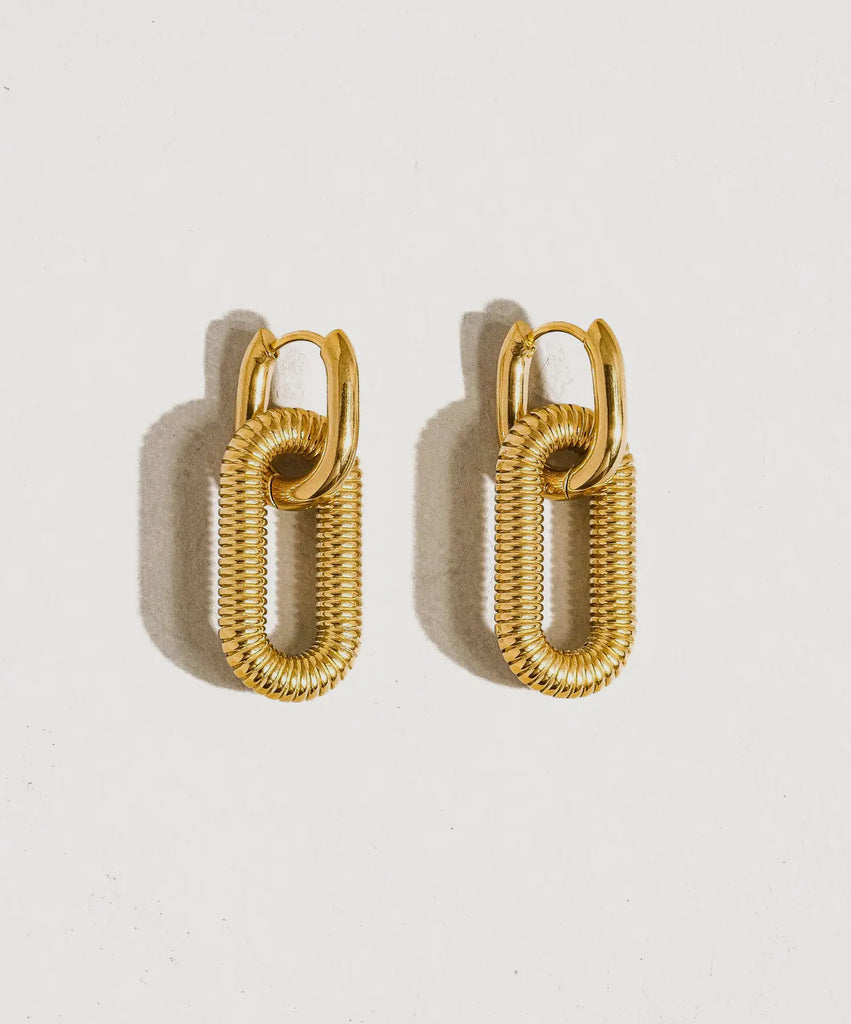 Double chain hoop earrings