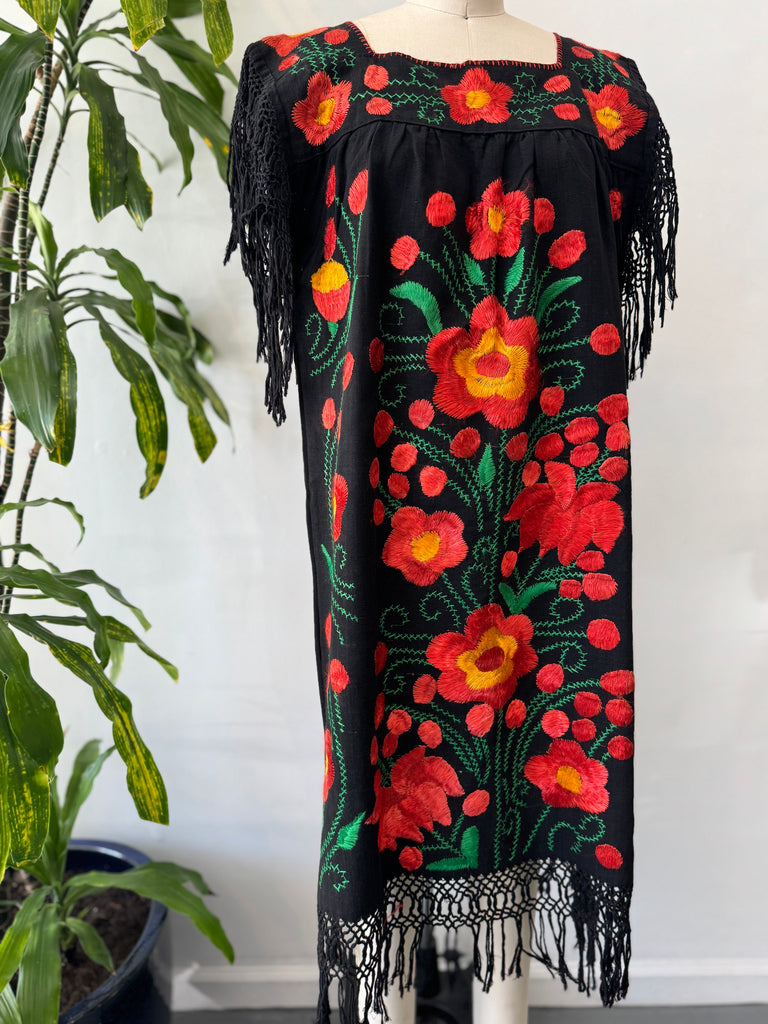 Embroidered woven cotton dress