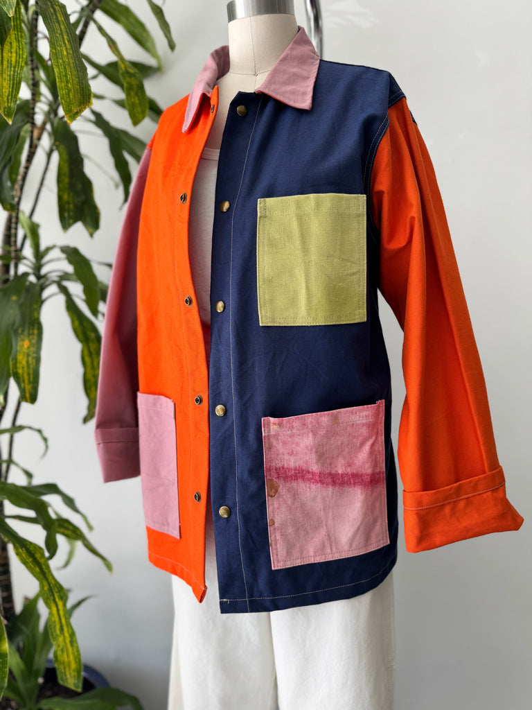 Patchwork chore coat
