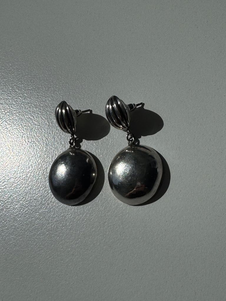 Double circle earrings juxtaposed top sterling silver