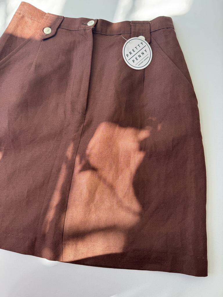 Giorgio Sant Angelo Brown linen skirt waist “27”