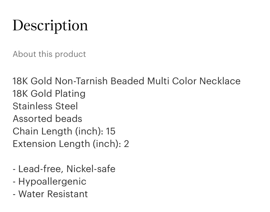 Rainbow stone beaded necklace