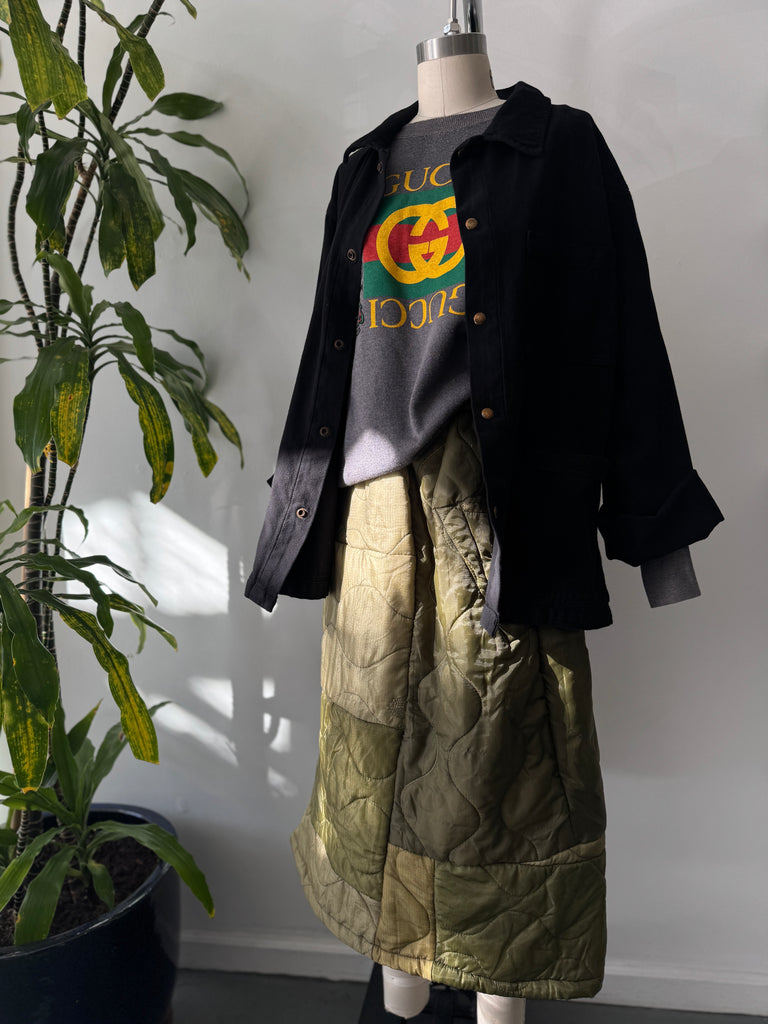 Vintage liner upcycled skirt