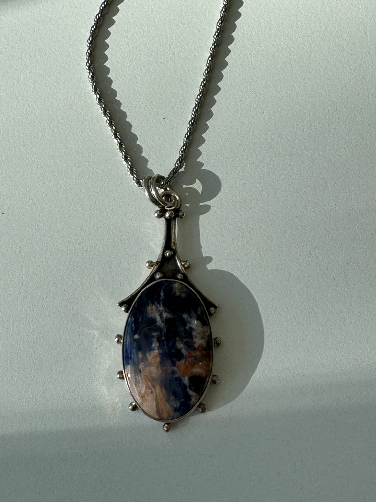 Sodalite Stone and sterling necklace