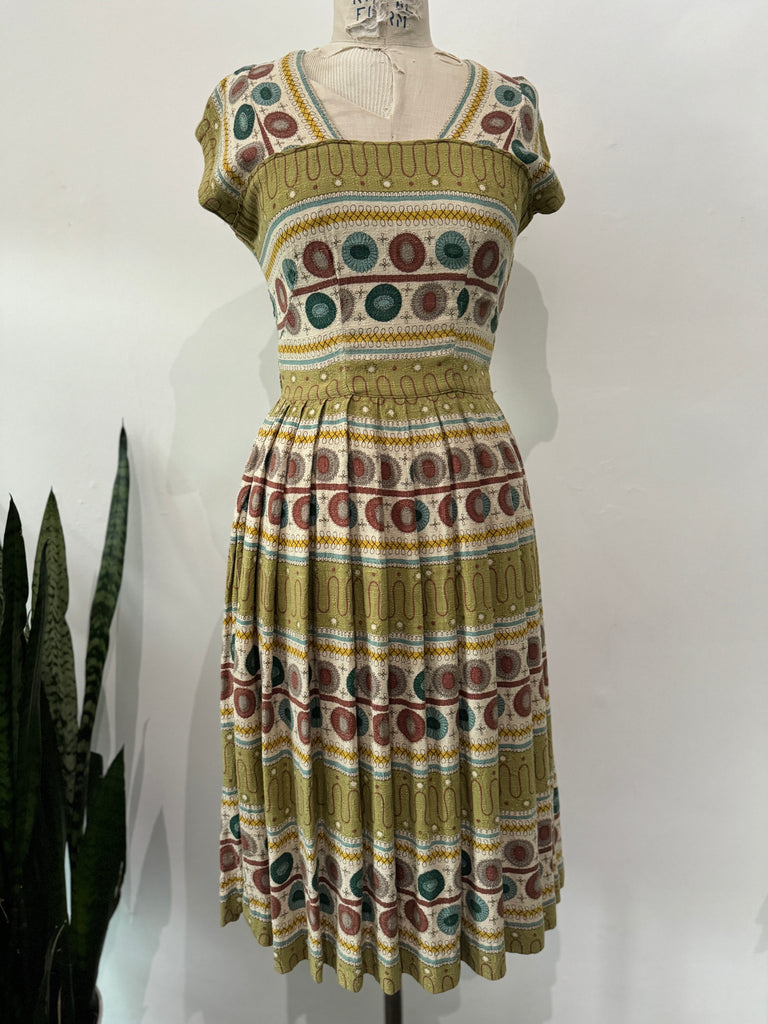 Late 1940’s printed vintage dress