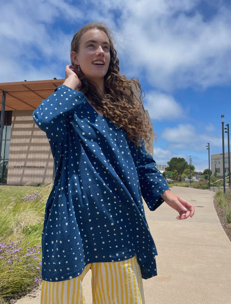 Happy French Gang | indigo dots dress/tunic/top