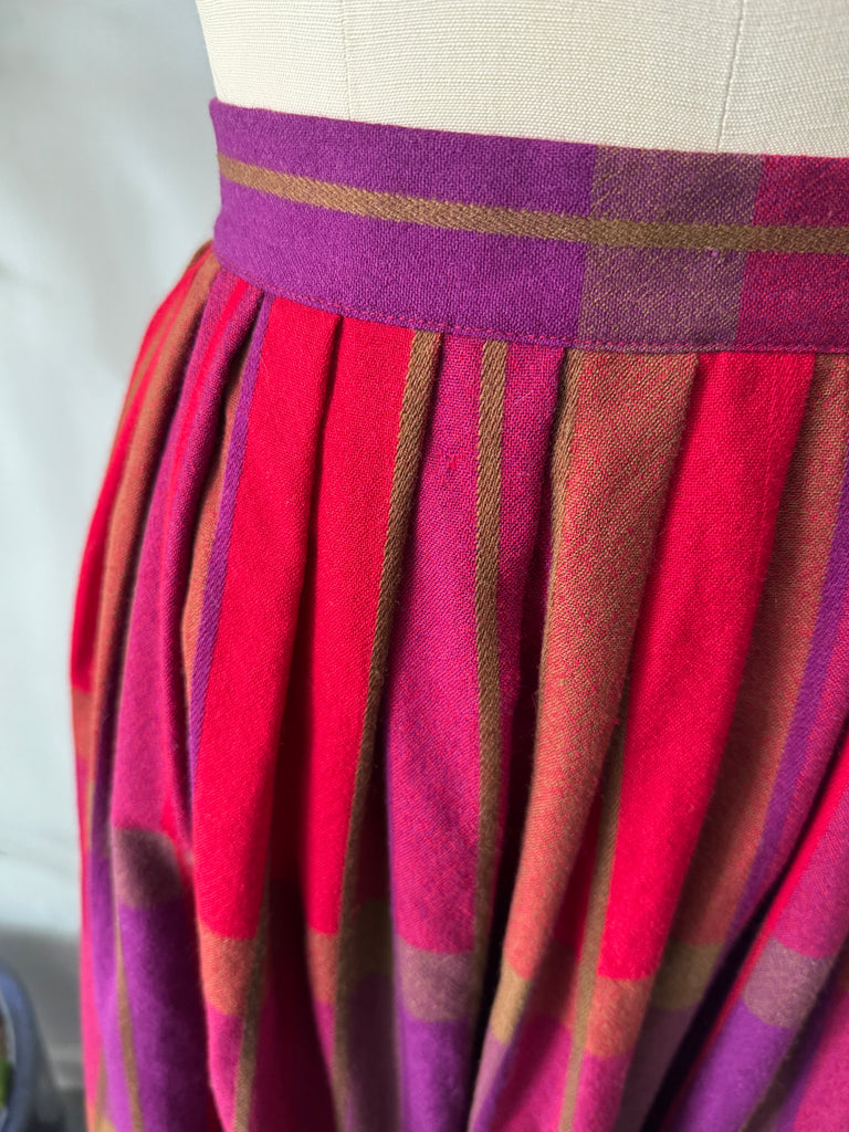 Vintage jewel toned plaid skirt