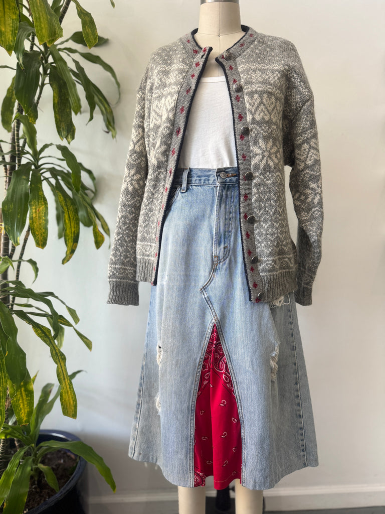 Perfectly crafted handmade denim skirt waist “34”